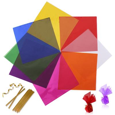 Colored Cellophane Cellophane Paper Set of 80 Colored Cellophane Crafts DIY Decorative Wrapping Transparent Paper Cellophane Wrapping Children's