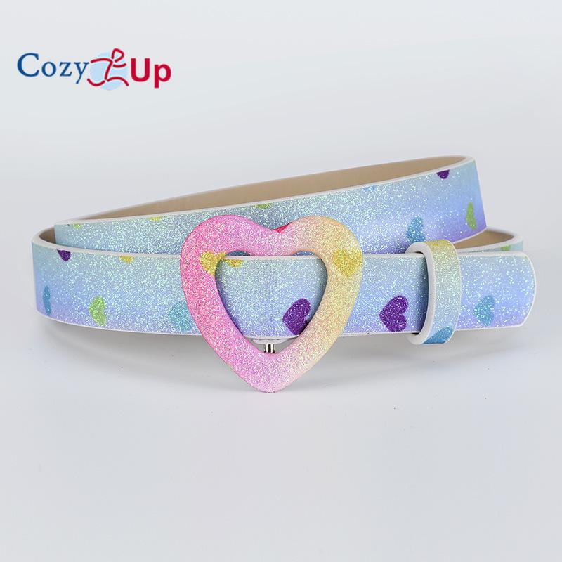 Love Buckle PU Pin Buckle Thin Waist Belt Casual Decoration with The Same Style of Children's Belt for Men and Women