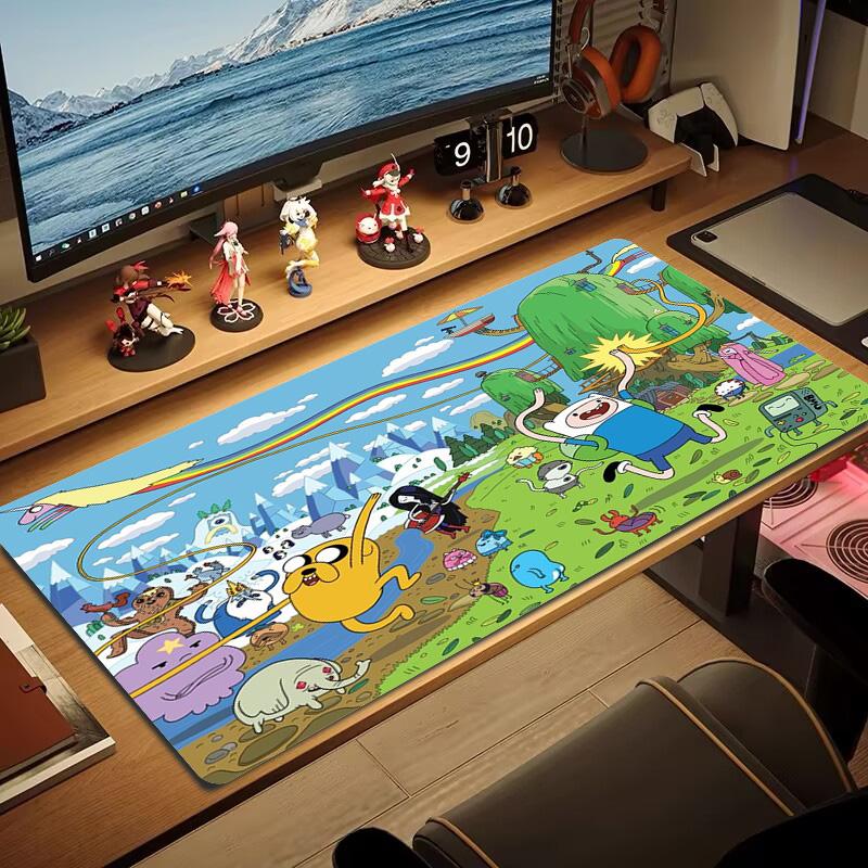 Adventure-Time Color Mouse Pad Large Gaming Table Cushion Non-slip Laptop Tablet Big Mousepad XXL Mat Mini PC Playmat With Lock edge