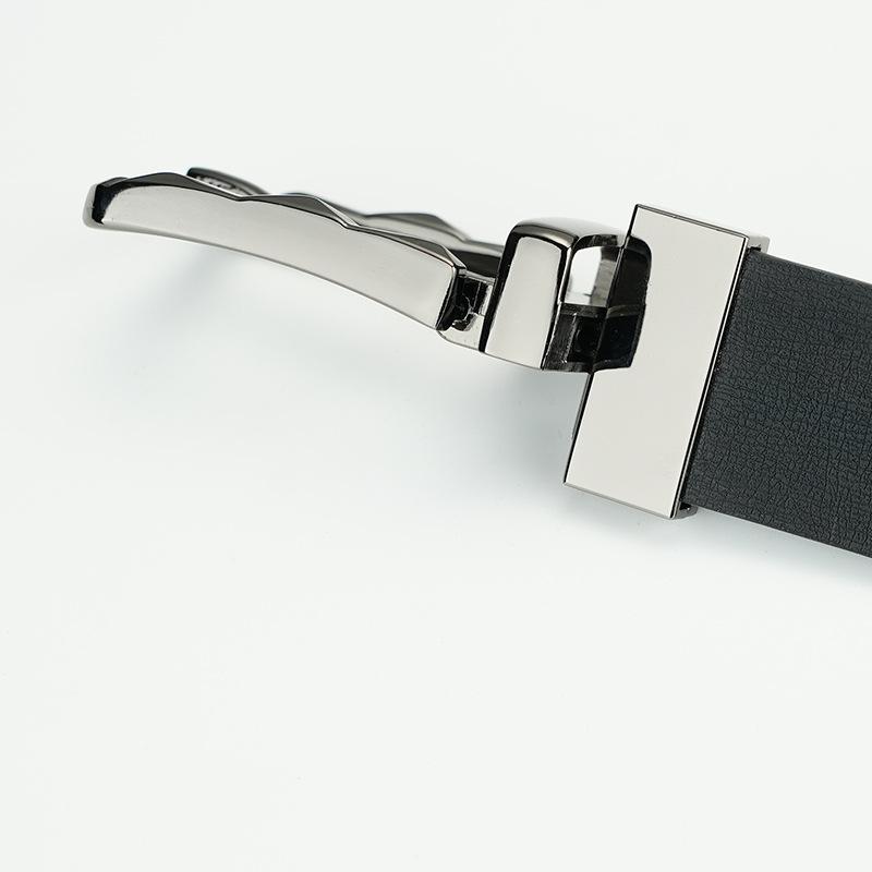 Pin Buckle Belt Rotatable At The Tail Two-sided Trousers Belt Two-layer Cowhide Genuine Leather Youth