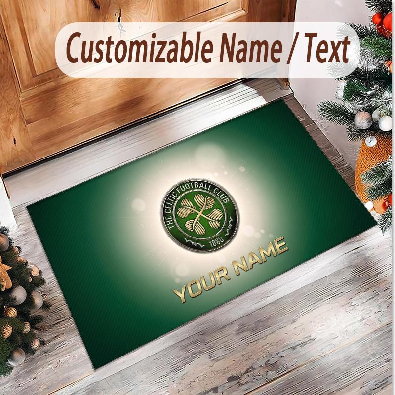 Personalized Crystal Velvet Carpet Celtic FC Pattern Non Slip Floor Rug