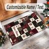 Snow Theme Crystal Velvet Floor Rug Personalized Custom Name Text Warm Carpet Home Decoration