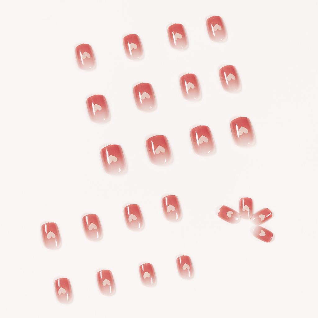 Nude transparent peach powder wearing nail finished fake nail nail nail patch nail patch removable nail soft nail