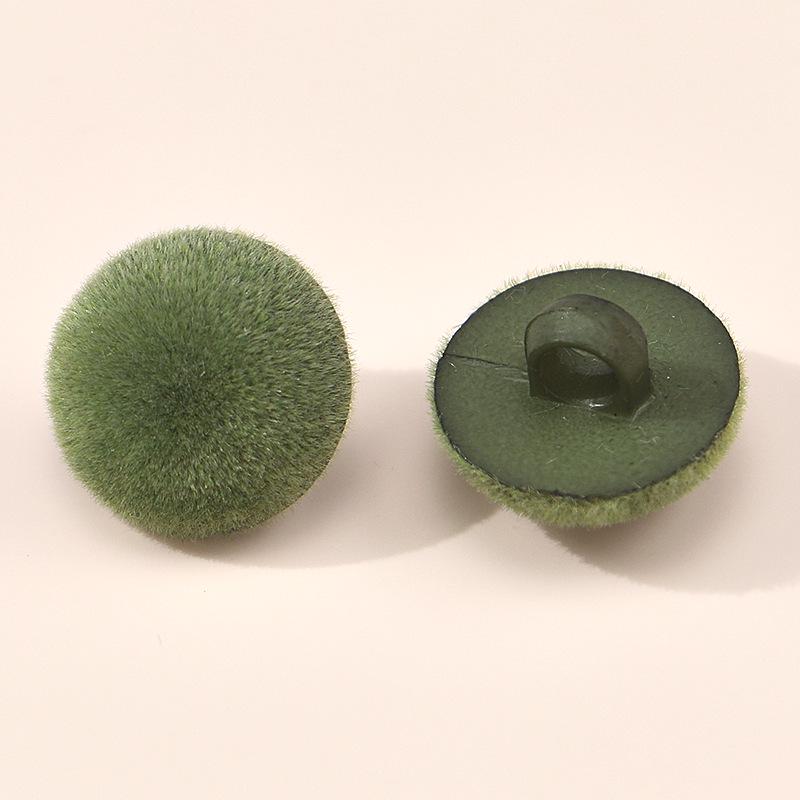 Colored Half-Round Flocked Mushroom Buttons: Plastic Sweater, Cardigan & Children's Decorative Accessories