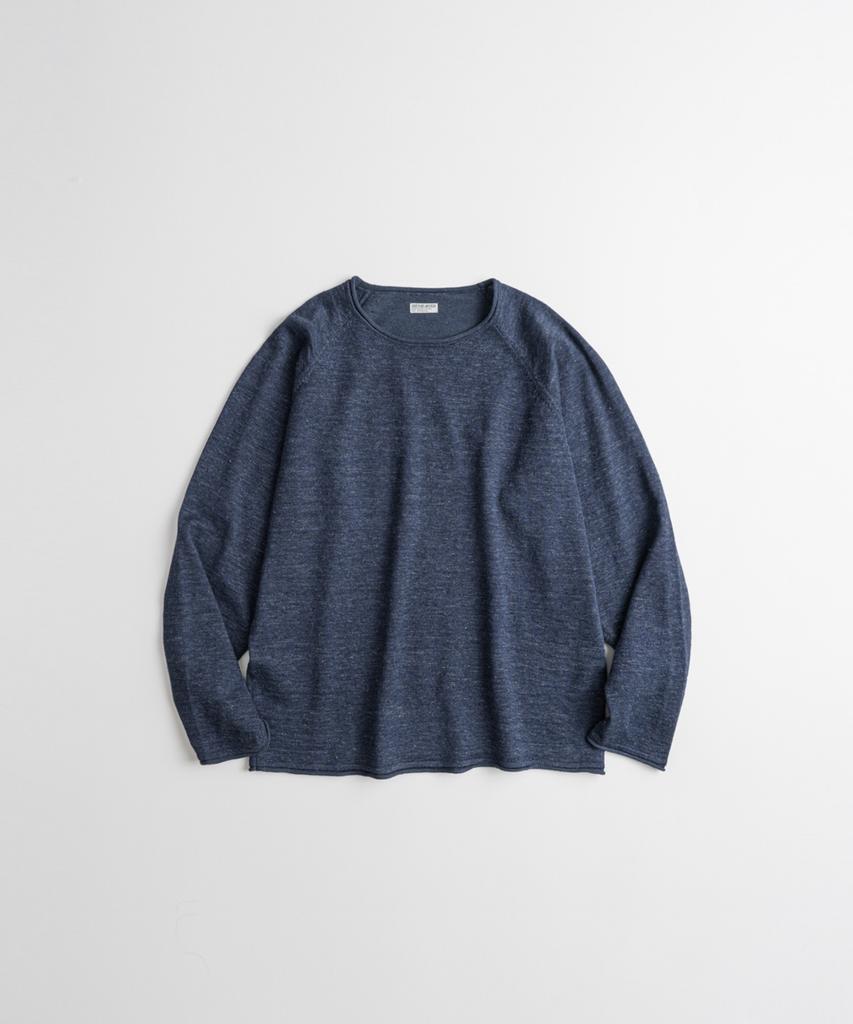 Bihebieo European Flax™ Linen Roll Neck L/S Knit Midnight
