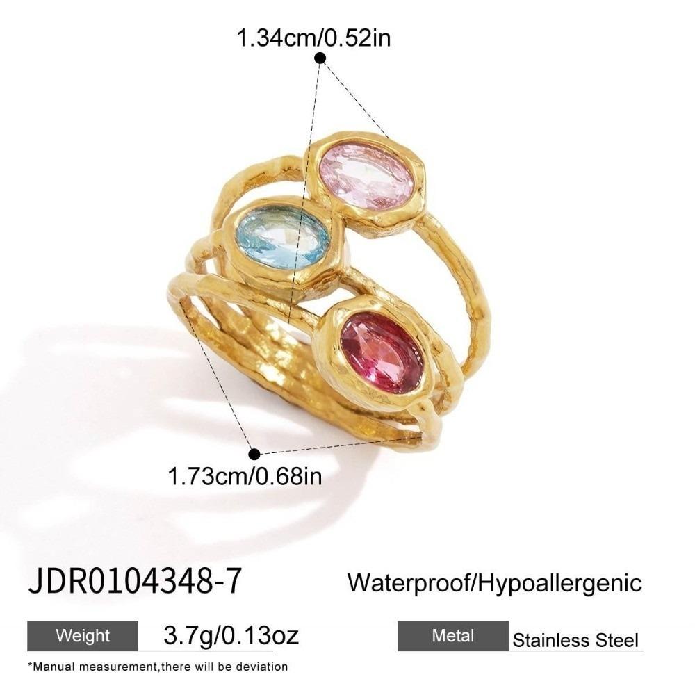 Lightweight Titanium Steel Ring Fade Resistant Hand Jewelry New Zircon Ring Birthday Gift