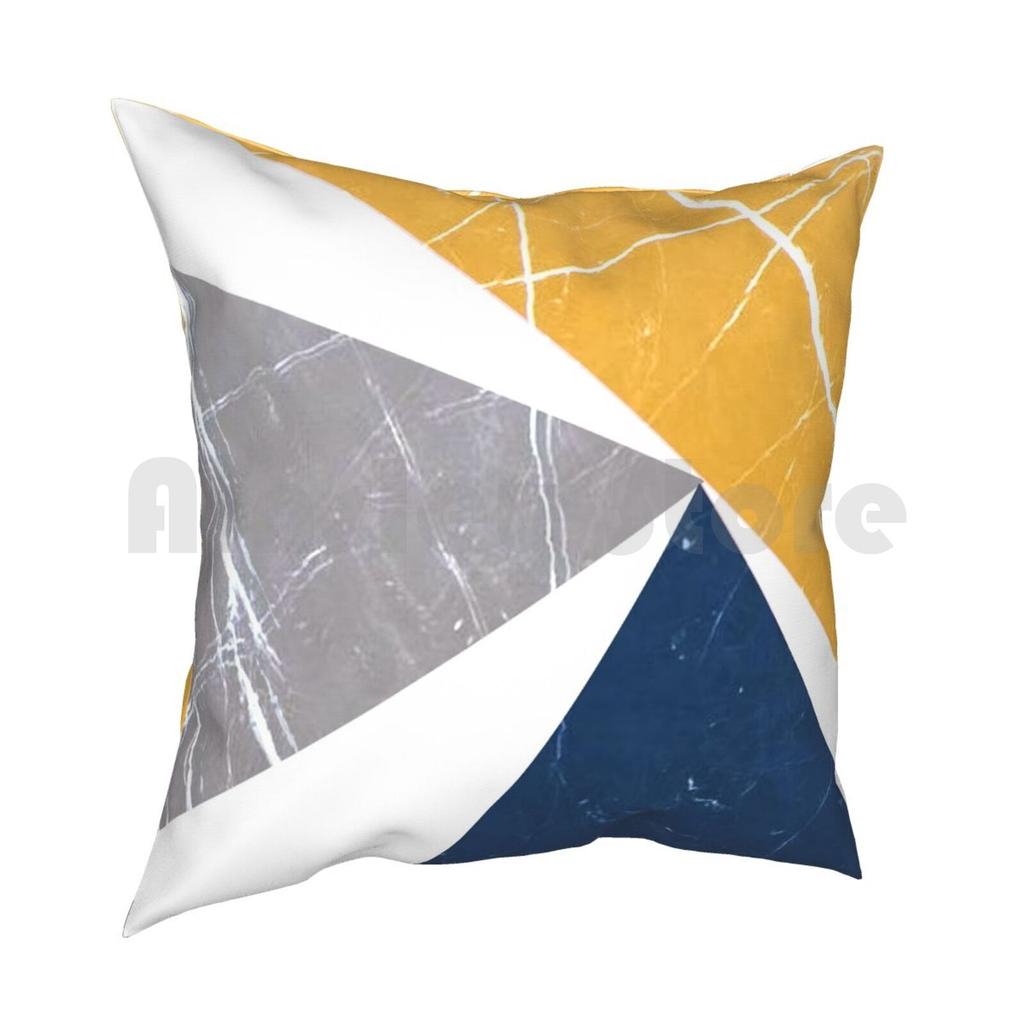 Abstract Pattern Blue  Yellow  Gray Pillow Case Printed Home Soft Throw Pillow Pattern Abstract Blue Yellow Grey Forms