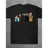 Men's Black Oversized Soft Cotton T-Shirt - Vintage Clue Board Game Tee with Mrs. Peacock, Colonel Mustard & Mr. Green Characters, Retro 60s Style
