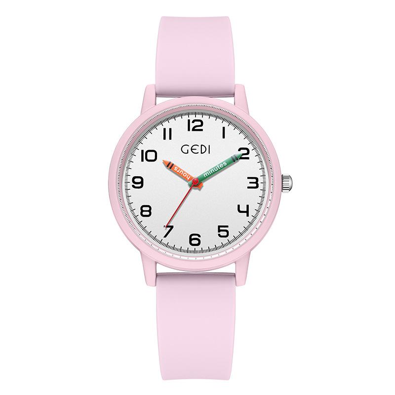 Simple Student Civil Service Exam Special Watch Candy Color Silicone Watch Women S Pencil Needle Quartz Watch