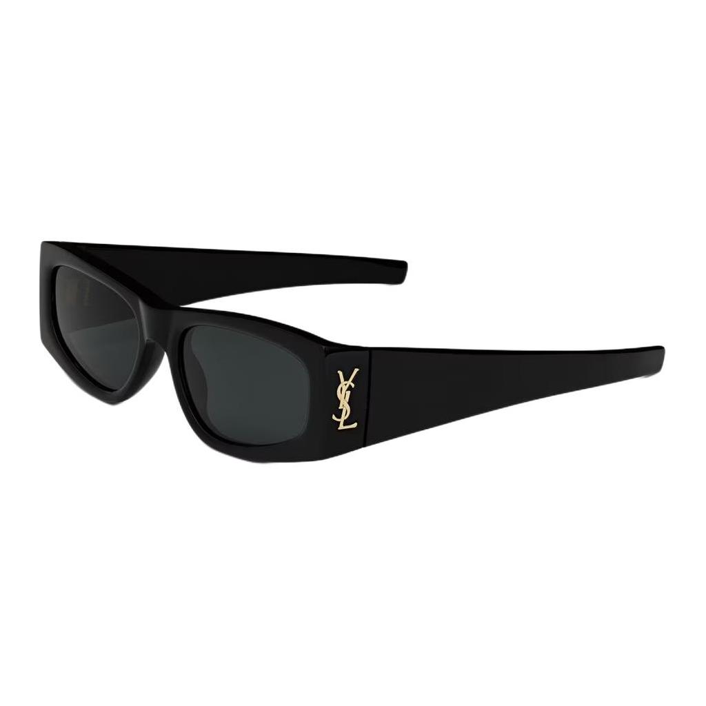 Saint Laurent Logo Rectangular Sunglasses Women Sunglasses Black SL-M140-001