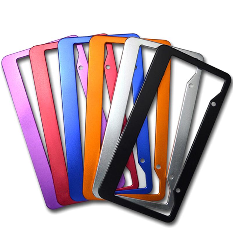 1Pc Universal Us Auto Car Aluminum License Plate Frame Cover Car Accessary