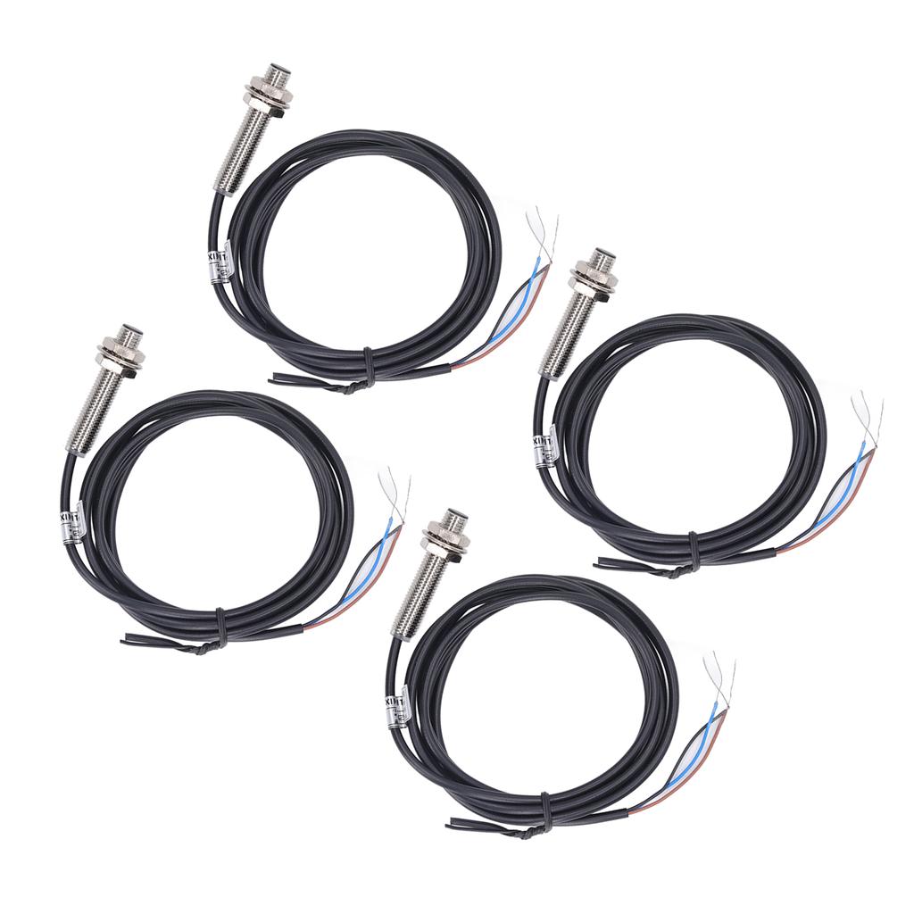 4 Set Proximity Switch 8mm Dia Inductive Proximity Sensor Switch PNP DC 3 Wire NC Contact 6‑36VDC 1mm Measure Range
