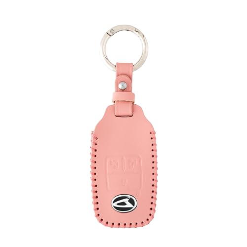 

[LiLiE] Toyota Roomy Daihatsu Move Canvas Tanto Custom Thor Atrai Genuine Leather Smart Key Case (Pink, 4 Buttons)