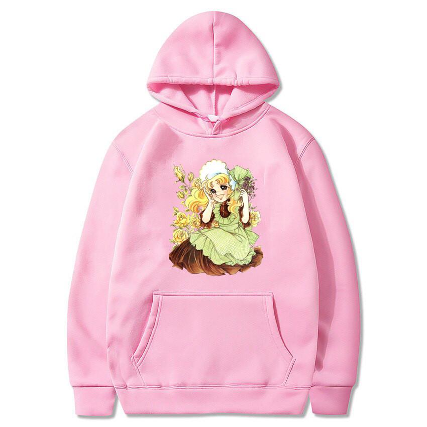 Kawaii Anime Women Casual Hoodies Printed Candy Candy
