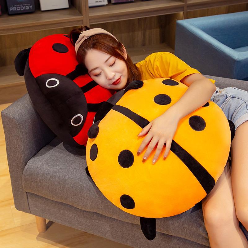 Creative Soft Seven-Star Ladybug Doll Plush Toy Beetle Doll Insect Throw Pillow Rag Doll Birthday Gift Female