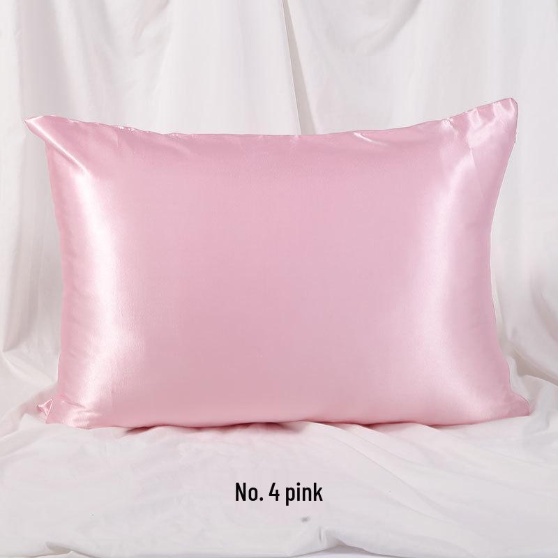 Solid Color Imitation Silk Pillowcase - Ice Silk Feel Satin Cushion Cover