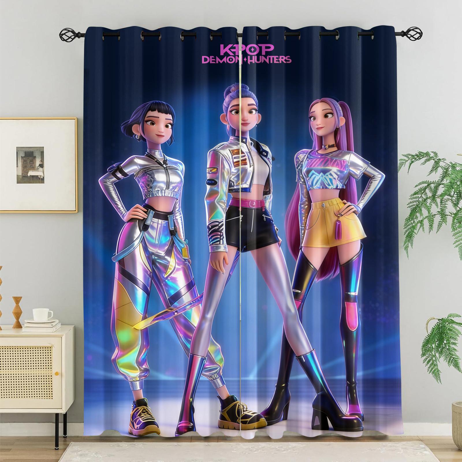2pcs Kpop Girls Curtains Cute Anime