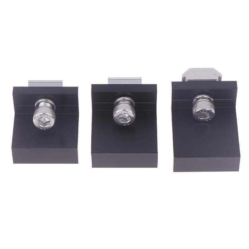 10Pcs Solar Panel Mounting Fixing Clamp Adjustable Bracket End & Mid Clamp Pv Panel Clip For Solar Panel Pv Install Accessories
