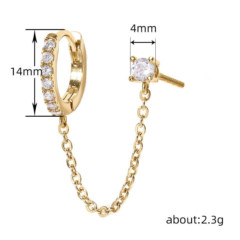 Best-Selling Fashion Single Earrings, Chain Personalized Stud Earrings, Ear Buckles, Trendy Hip-Hop Earrings For Women