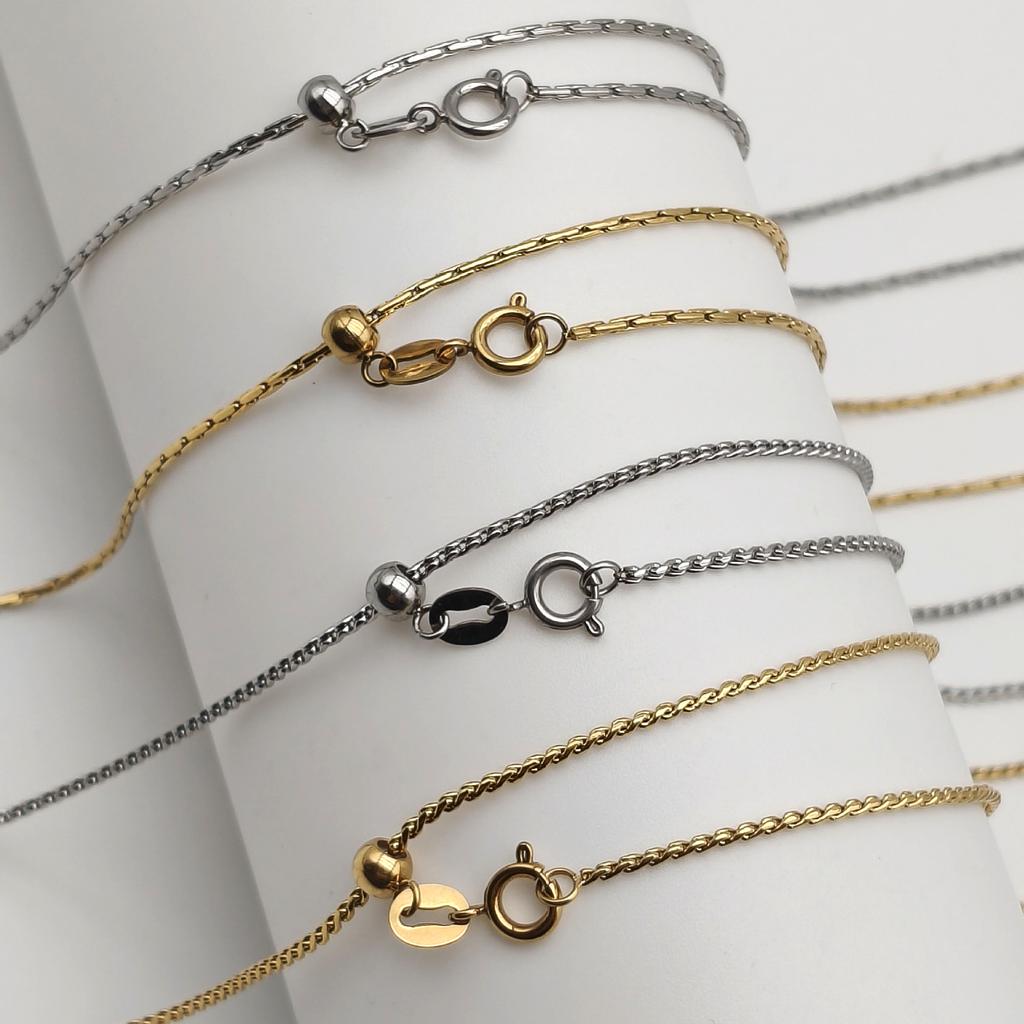 Leichter Luxus Nicht verblassender Titanstahl Nadel Universelle Kette Damen Perlen-Tragend Verstellbar Passepartout DIY Halskette Schmuck