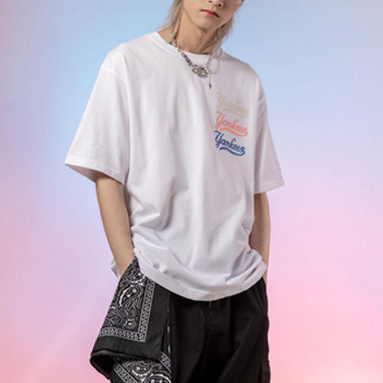 New MLB Drop Shoulder Sleeve T Shirt Unisex White 31TS35131-50W