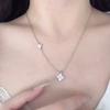925 Silber Kristall vierblättriges Kleeblatt Schlüsselbein Kette Halskette Anhänger für Frauen Hochzeits Schmuck Geschenk Halsband Neu in Halskette