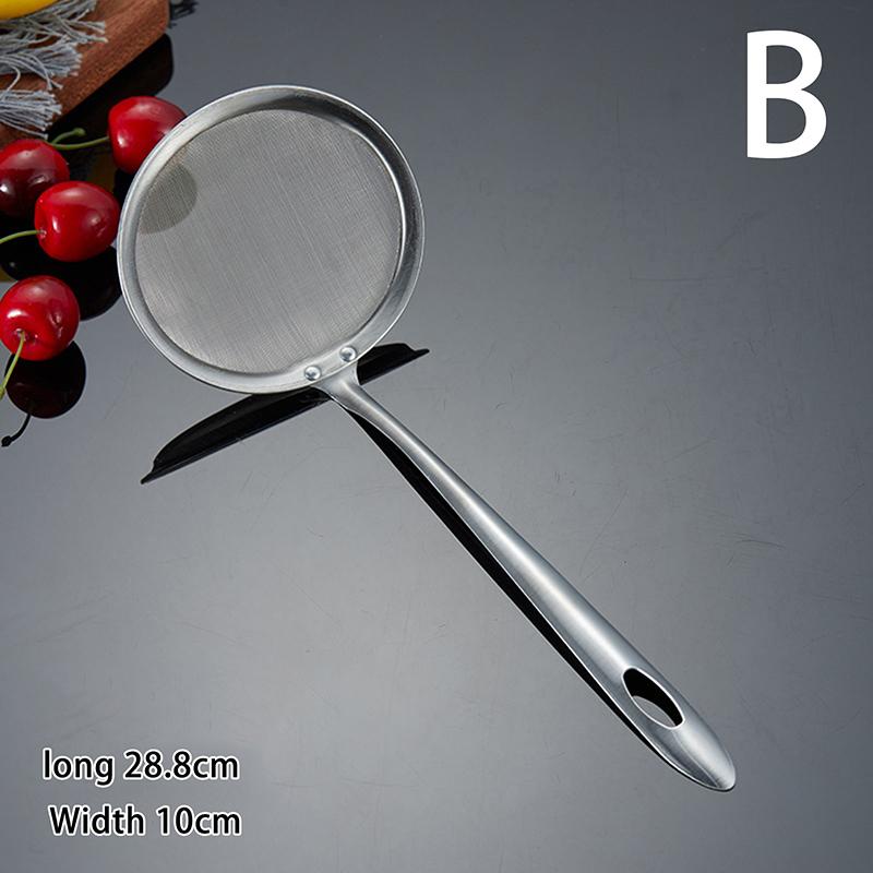 Fine Mesh Stainless Steel Colander Soy Milk Filter Oil Filter Spoon Foam Spoon Net Leak Gadgets Kitchen Accessories