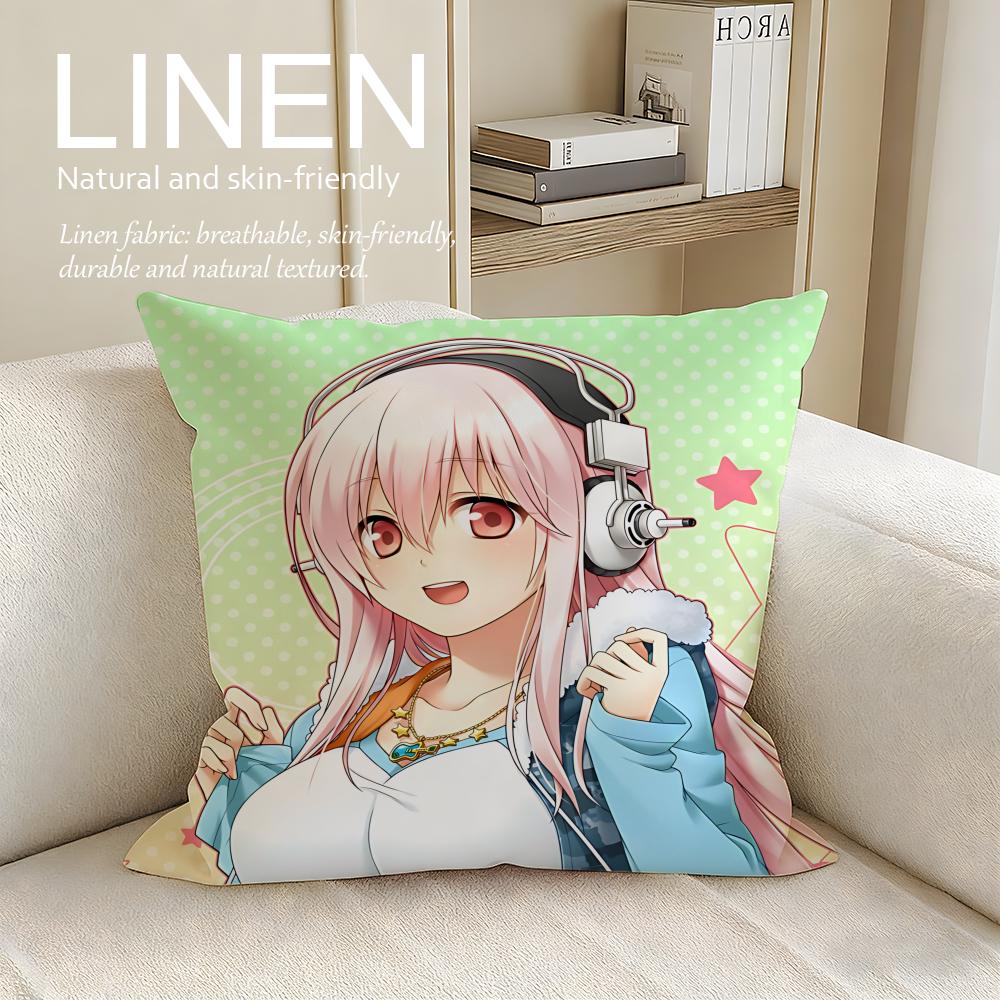 Anime Super Sonico Kissenbezug Kissenbezüge Set Stk x x Atmungsaktiv Waschbar Sofakissenbezug
