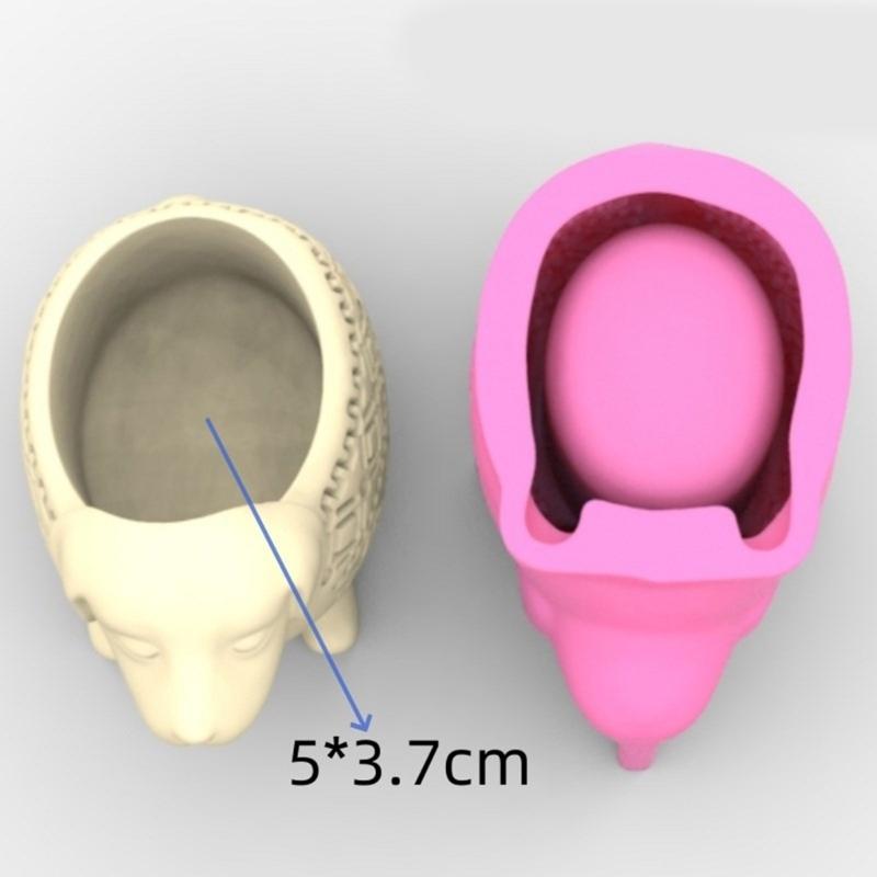 Succulent Plant Silicone Mold Puppy Shaped Flower Pots Mould Practical Concrete and Gypsum Mould for Floral Planter