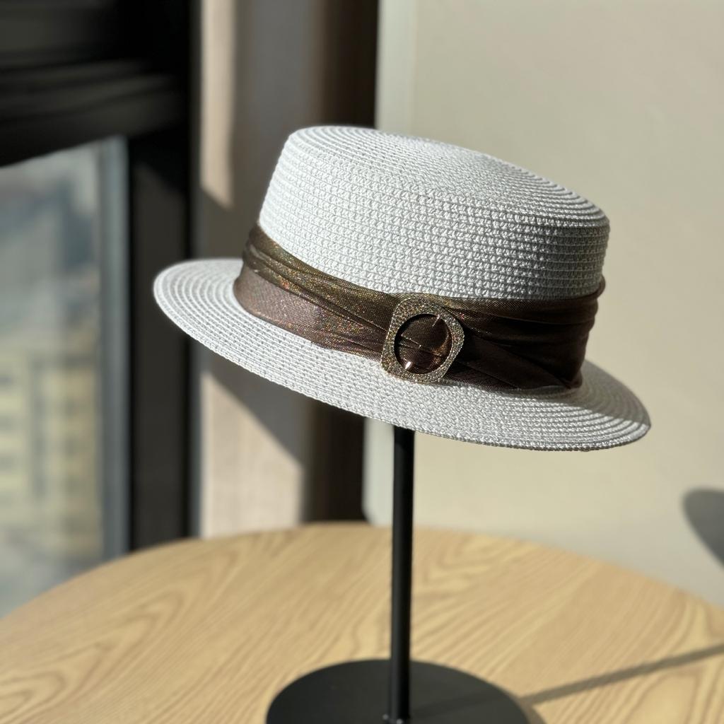 Women New Summer Straw Hat Retro Top Hat Women's Sunshade Beach Hat Jazz Hat