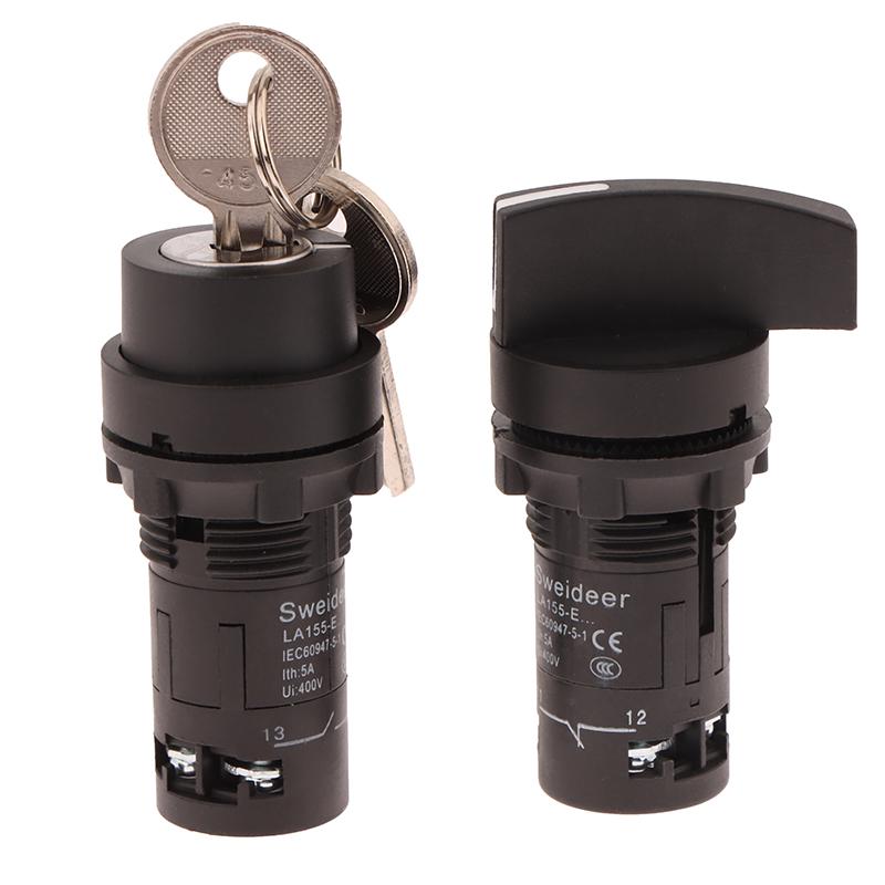22Mm Key Knob Switch 1No1Nc 2/3 Position Self Locking Select Rotary Power Button Lock Switch Power Conversion Switch 10A On Off