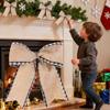 Christmas Wreath Bow 10-Piece Vintage Christmas Decorations Bow Ornaments Tree Topper Decor For Indoor Window Wall Door Living