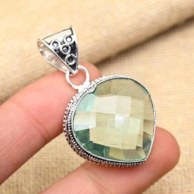 Fantastic Aqua Apatite Gemstone Handmade 925 Sterling Silver Jewelry Pendant For Women