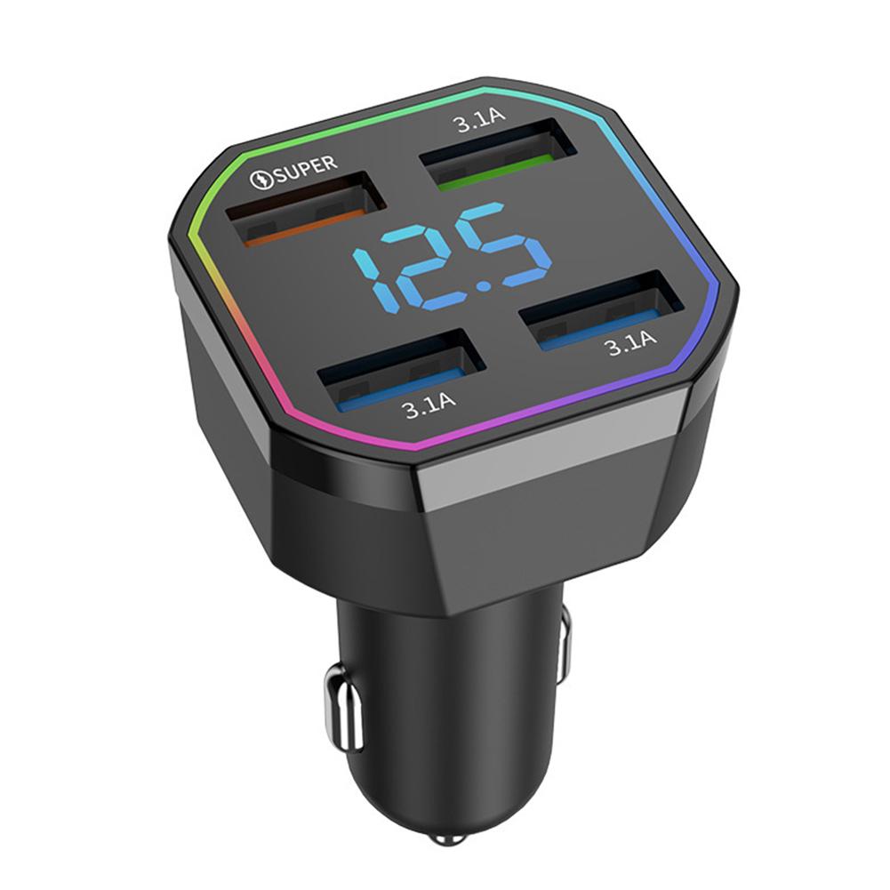 66W 4 Ports Car Charger Fast Charging PD QC3.0 USB C Car Phone Charger Type C Adapter In Car For iPhone Samsung Huawei Xiaomi