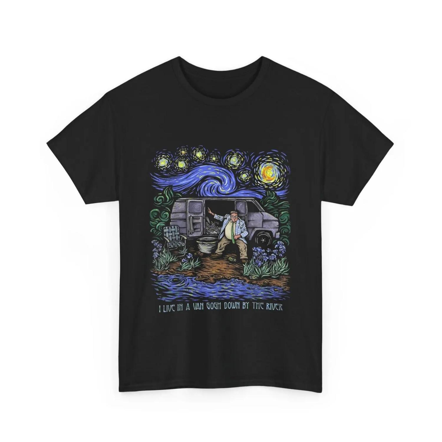 

I Live In A Van Gogh Down By The River T Shirt Art Lovers XXXXXL чорний