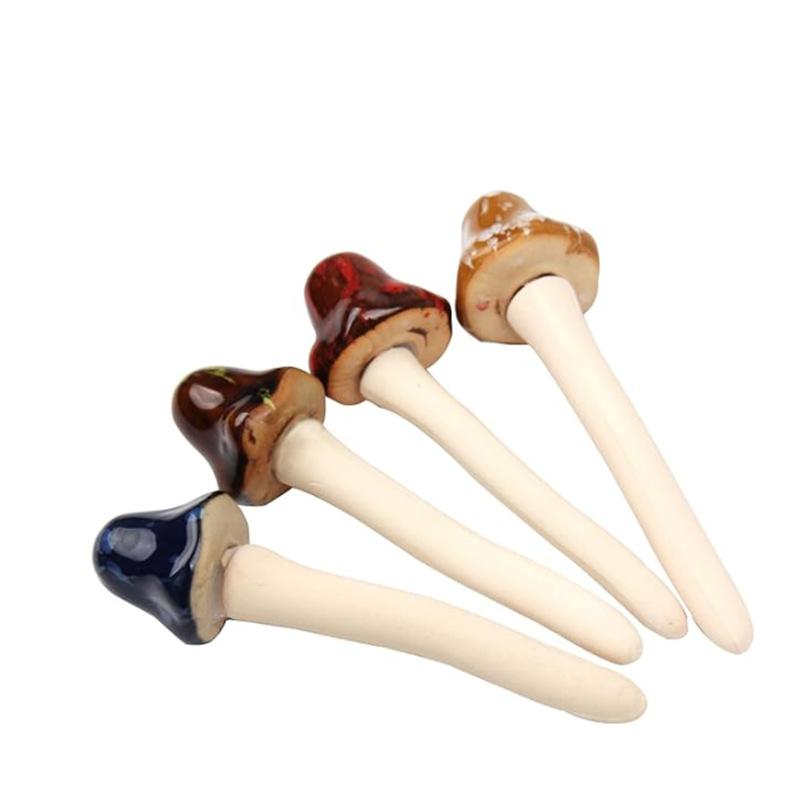 

Garden Pottery Sculpture Fairy Garden Mushroom Ornament4Pieces11.5cmHigh Courtyard Lawn Decoration Random Color Ornaments L