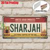 D Flat Pc Vintage Metal Sign for Decorative Purposes Only Outdoor Plaque Wall Decoration Sharjah Aluminum Sign