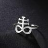 Dawapara Vintage Leviathan Cross Adjustable Ring Stainless Steel Unisex Rings Protection Symbol Gothic Jewelry Anniversary Gift