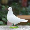 Resin Sculpture Fake Birds Model Decorative Collections White Pigeon Figurine Simulation Pigeon Statue for Home Office Garden