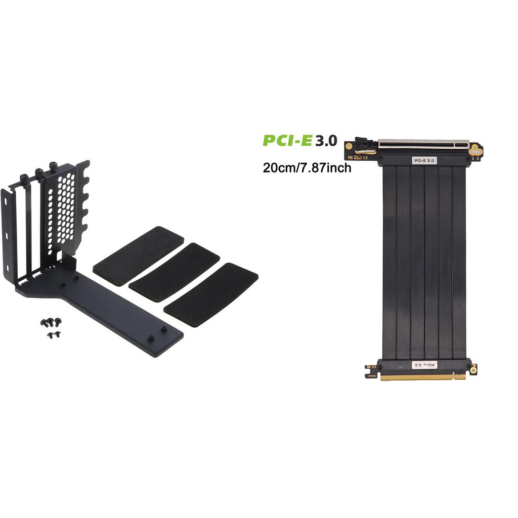 Vertical GPU Mounting Bracket PC Graphics Card Holder PCI-E 3.0/4.0 x16 Anti-interference Flexible 90° Extension Cable