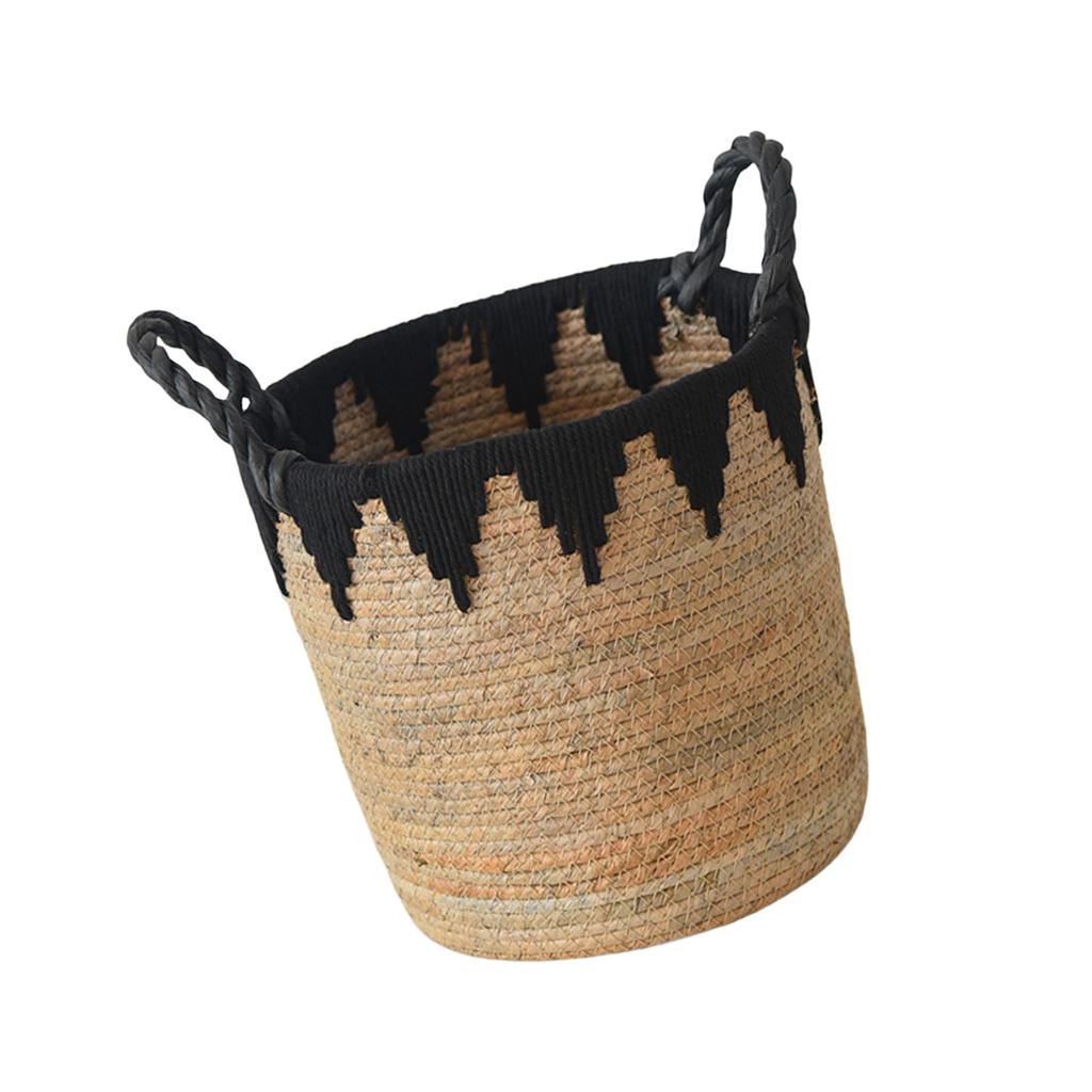 Elegant Woven Cotton Rope Basket Spacious Plant Basket Plant Holder with Handles Perfect for Any Home Setting