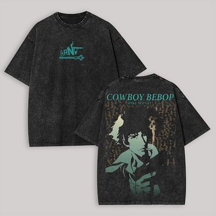 Amante dell'Anime Cowboy Bebop T-shirt Lavata Abbigliamento per tutto l'anno alta qualità personalità Vestiti Taglie Forti Unisex Nuovo Modello Maglietta per Coppie