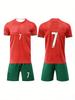 2pcs Adult Soccer Jersey & Shorts Set #7 Breathable Sports Uniform for Football Training Match Fan Outdoor Wear Summer Jersey  Jersey Set