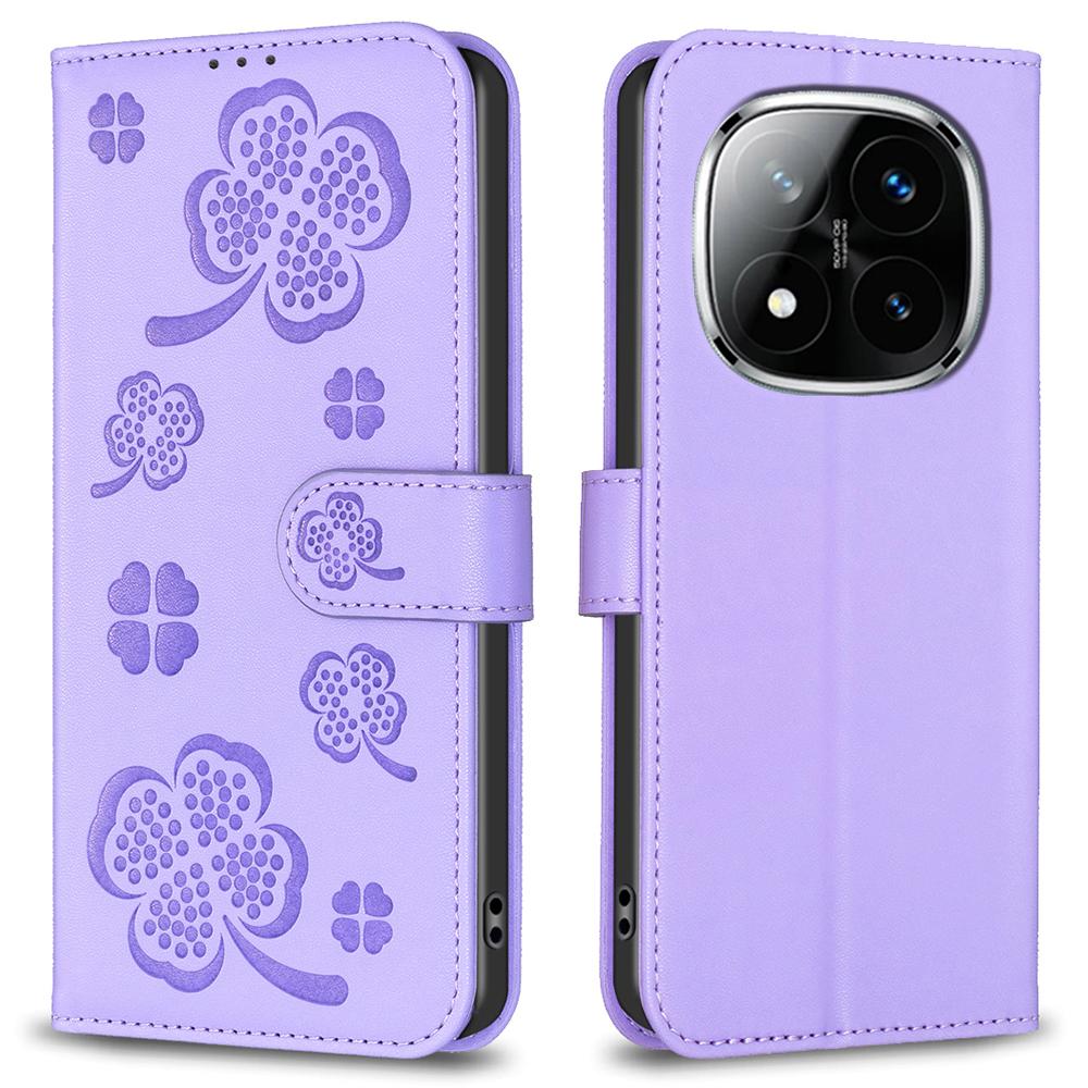 For Xiaomi Redmi Note 14 Pro 4G Case Clover Pattern Wallet Stand View Leather Phone Cover
