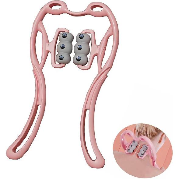 Manual Cervical Neck Massager,With 6 Wheels And 12 Magnets, It Can Be Used To Massage The Cervical Spine, Waist And Legs, Relieve Pain, Prevent