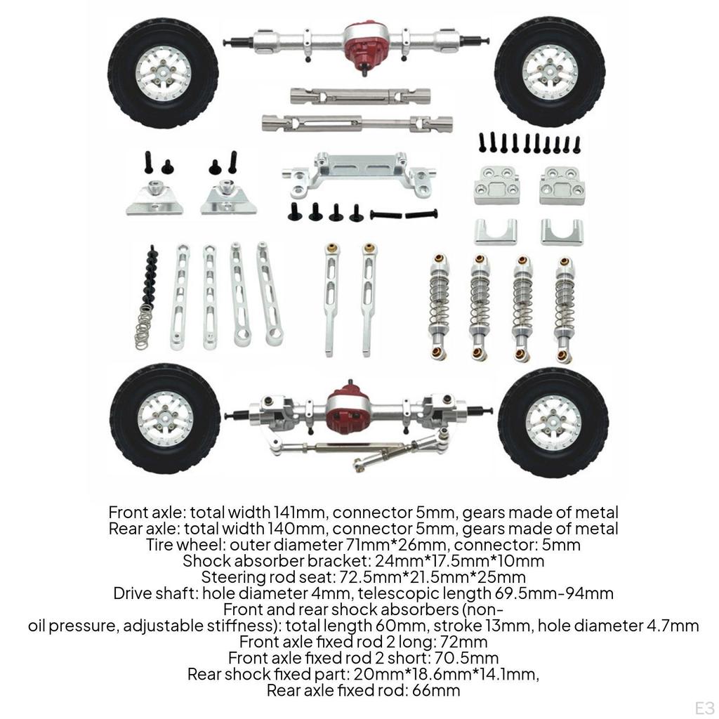 RC Car Metal Upgrade Kit All-Terrain Rear Axle Fixing Component Simple To