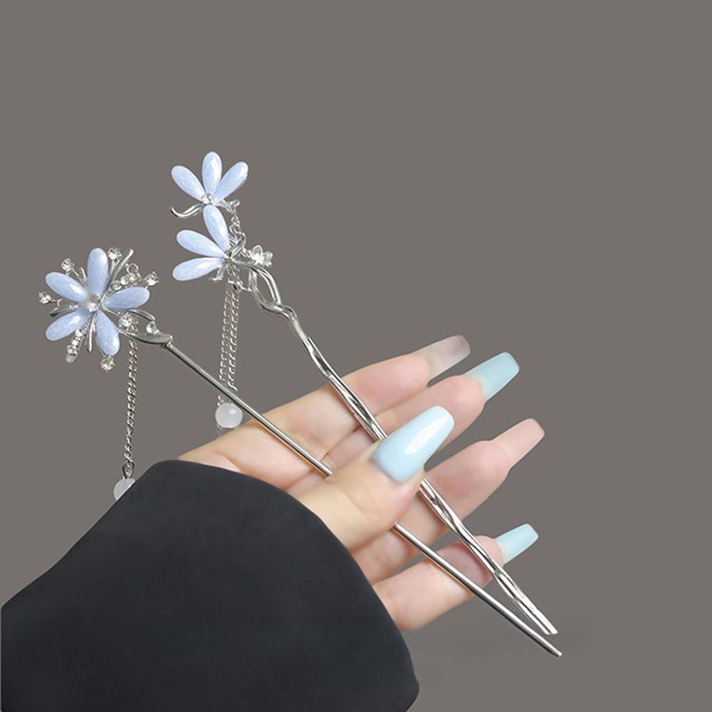 Women Hair Sticks with Flower New-Chinese Style Hair Stick for Festival Wedding Party Hair Decor