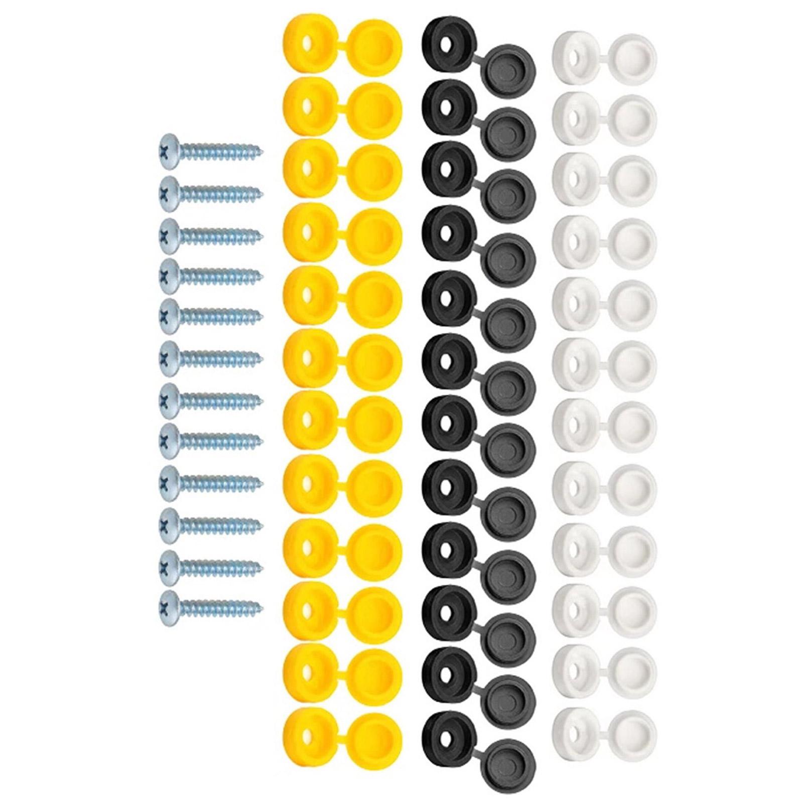 

Упаковка из 48 колпачков для автомобильных номерных знаков из нержавеющей стали, комплект для крепления в трех цветах для легкой установки на автомобиль