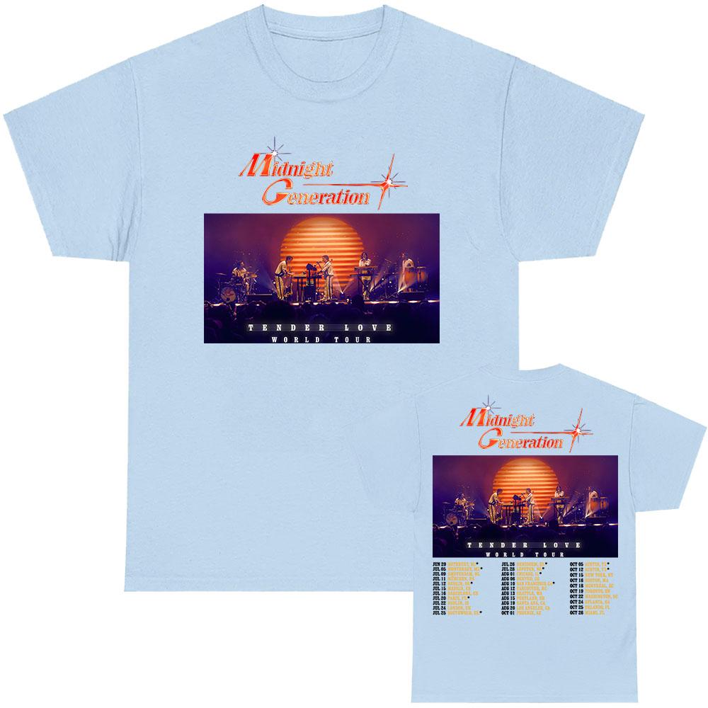 Tender Love World Tour 2025 Tshirt MIDNIGHT GENERATION Music Group Tshirt Cotton Short Sleeve Summer T Shirt for Unisex Streetwear