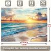 2D Coastal Sunset Tapestry, Ocean Wave & Cloudy Sky for Bedroom